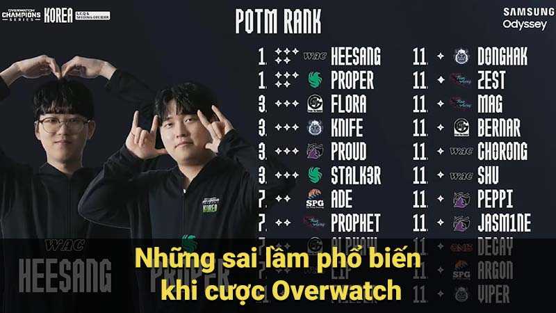 Những sai lầm phổ biến khi cược Overwatch